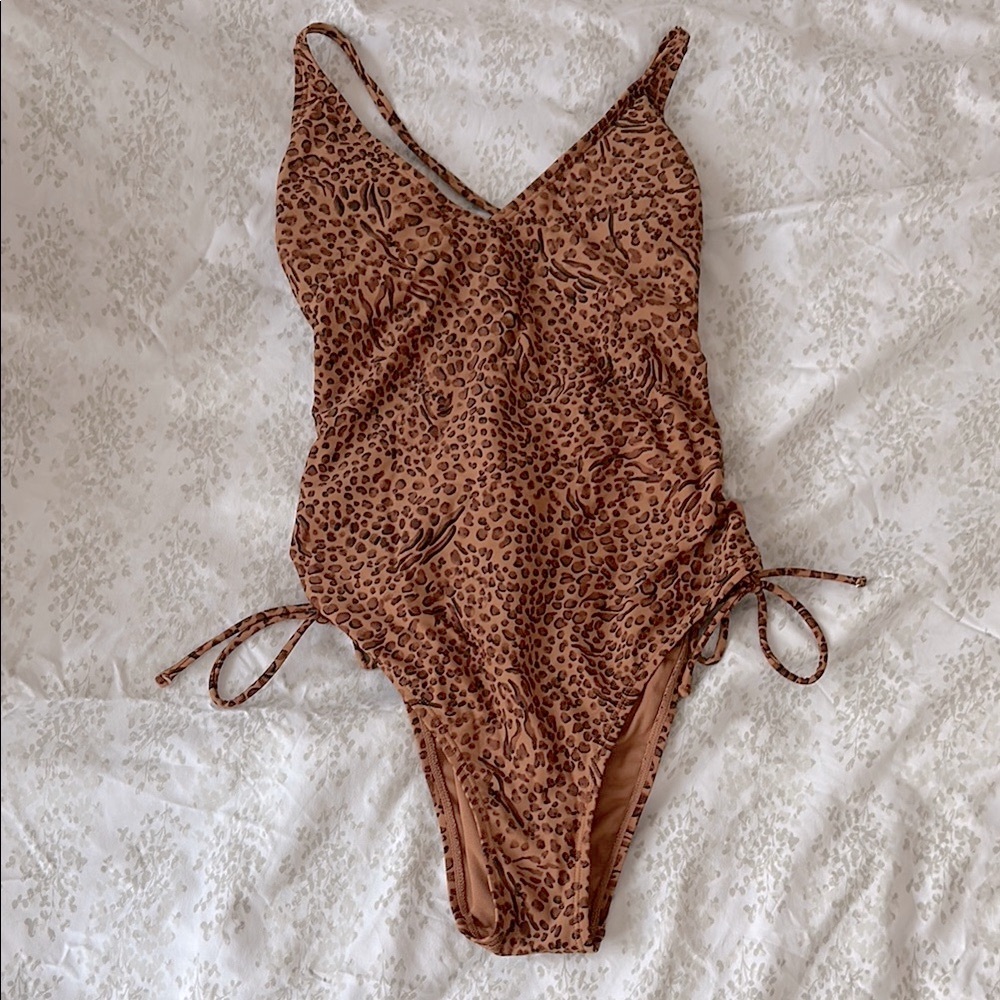 Shade & Shore Leopard Print One-Piece Swimsuit